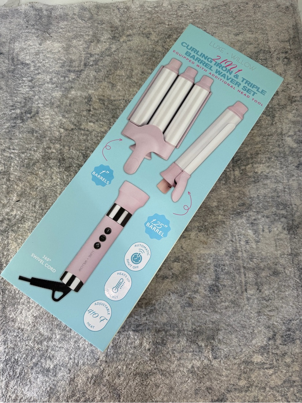 Luxe Willow Pink 3-Barrel and Curling Iron